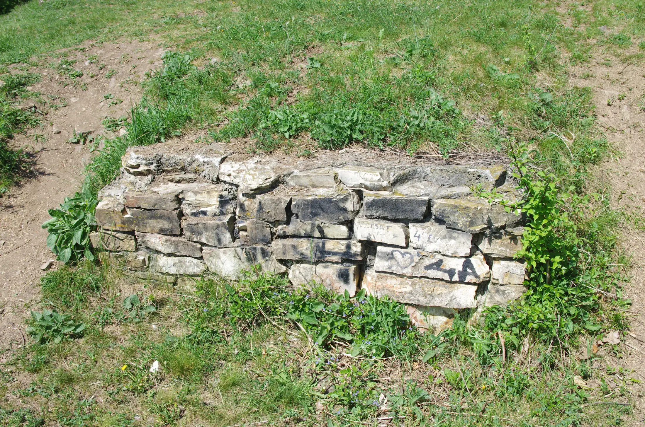 A stone wall of the Dacian fortress of Petrodava